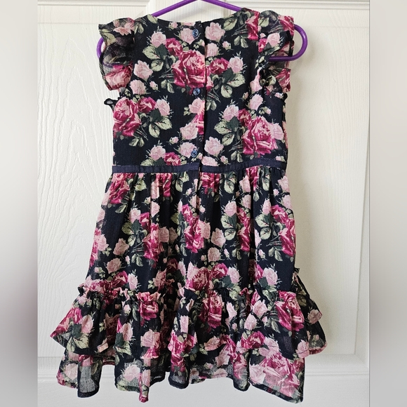 Janie and Jack Girl's Navy Blue Floral Tank Top Dress Size 3 - Picture 7 of 8